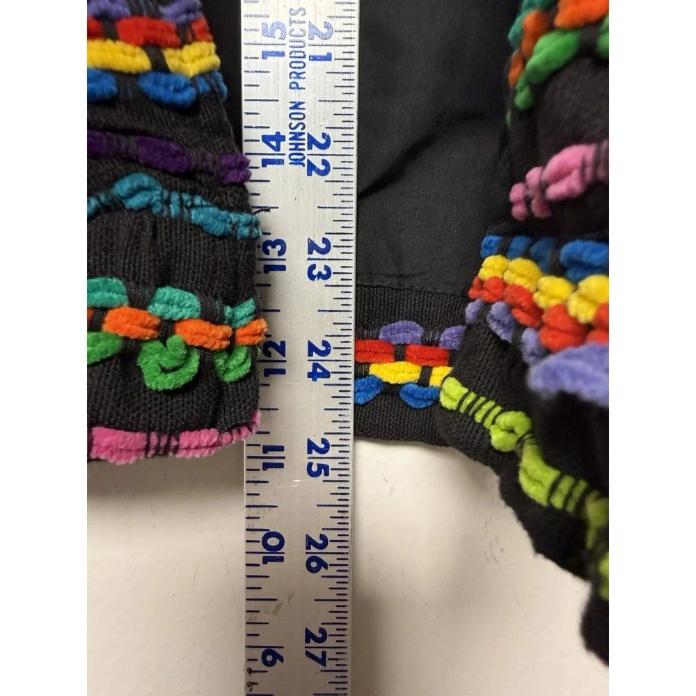 Birch Hill Textured Stripe Jacket Women XL Colorful Embroidered Blazer‎ - Picture 3 of 5